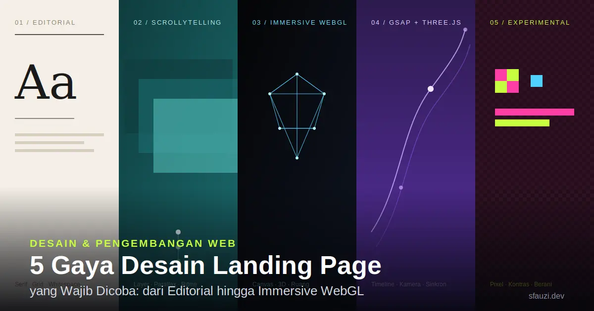 5 Gaya Desain Landing Page yang Wajib Dicoba: dari Editorial hingga Immersive WebGL